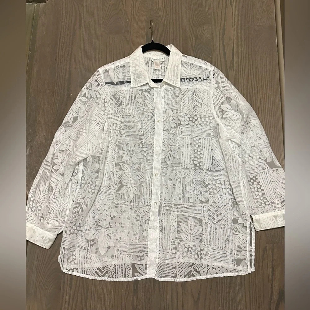 See-through button down blouse/shirt - Picture 5 of 10